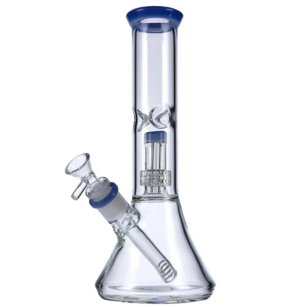 Valiant 11" Beaker W/ Honeycomb - Milky Blue 3 Valiant 11" Beaker W/ Honeycomb - Milky Blue