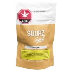 Hybrid Strains Spinach 1:1 Peach Orange (10mg CBD/10mg THC) Sourz (5pk)