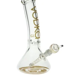 Vodka Glass 12'' 9mm Bent Neck - Gold Glass Bong