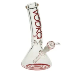 Vodka Glass 12'' 9mm Bent Neck - Red Glass Bong