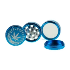 Puff Puff Pass 3-Piece Grinder - Aqua (2") Accessories