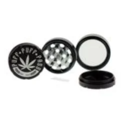 Puff Puff Pass 3-Piece Grinder - Black (2") Accessories