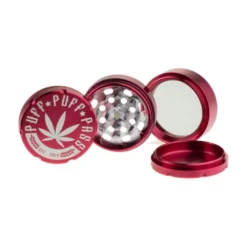 Puff Puff Pass 3-Piece Grinder - Red (2.2") Accessories