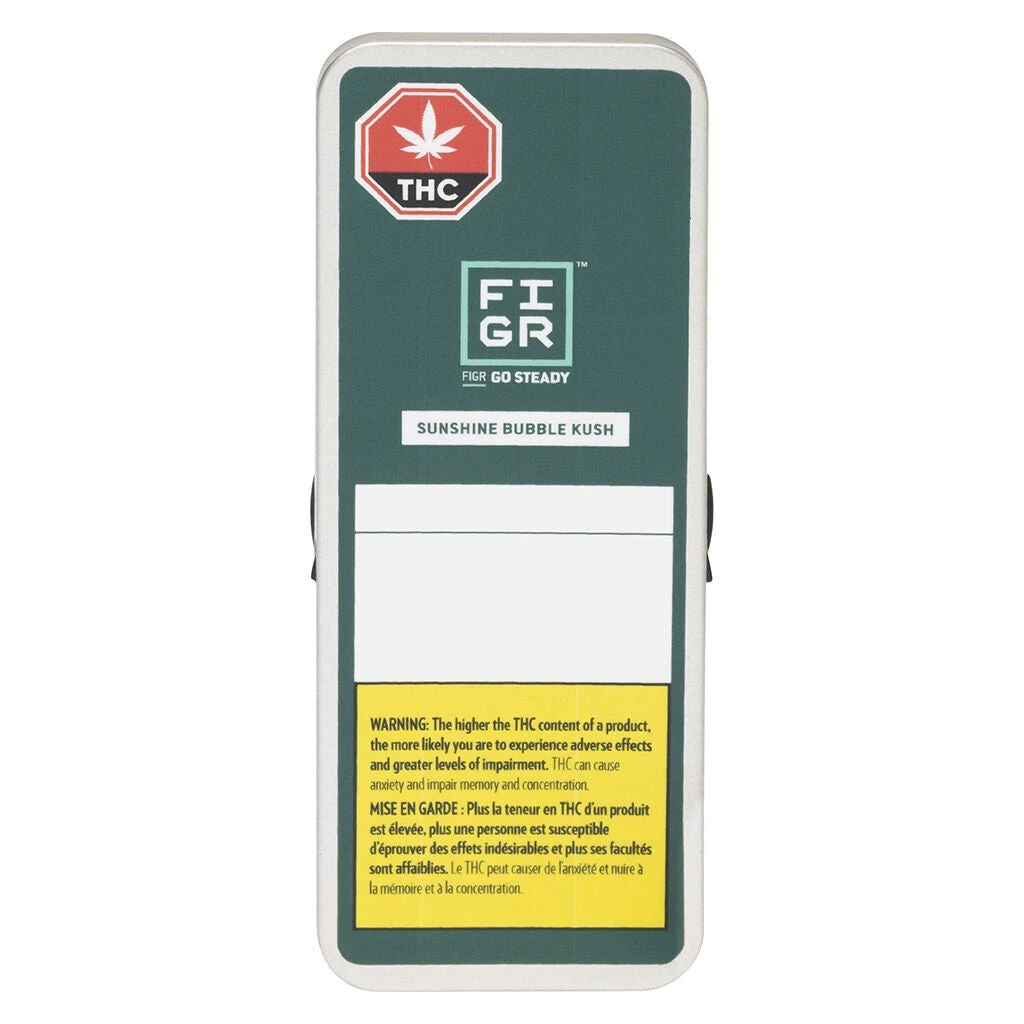 FIGR Go Steady Sunshine Bubble Kush PR 3 X 0.5 G Pre-Rolls 3 FIGR Go Steady Sunshine Bubble Kush PR 3 X 0.5 G Pre-Rolls