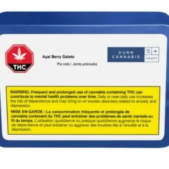 Dunn Cannabis Acai Berry Gelato PR 1 X 1 G Pre-Rolls