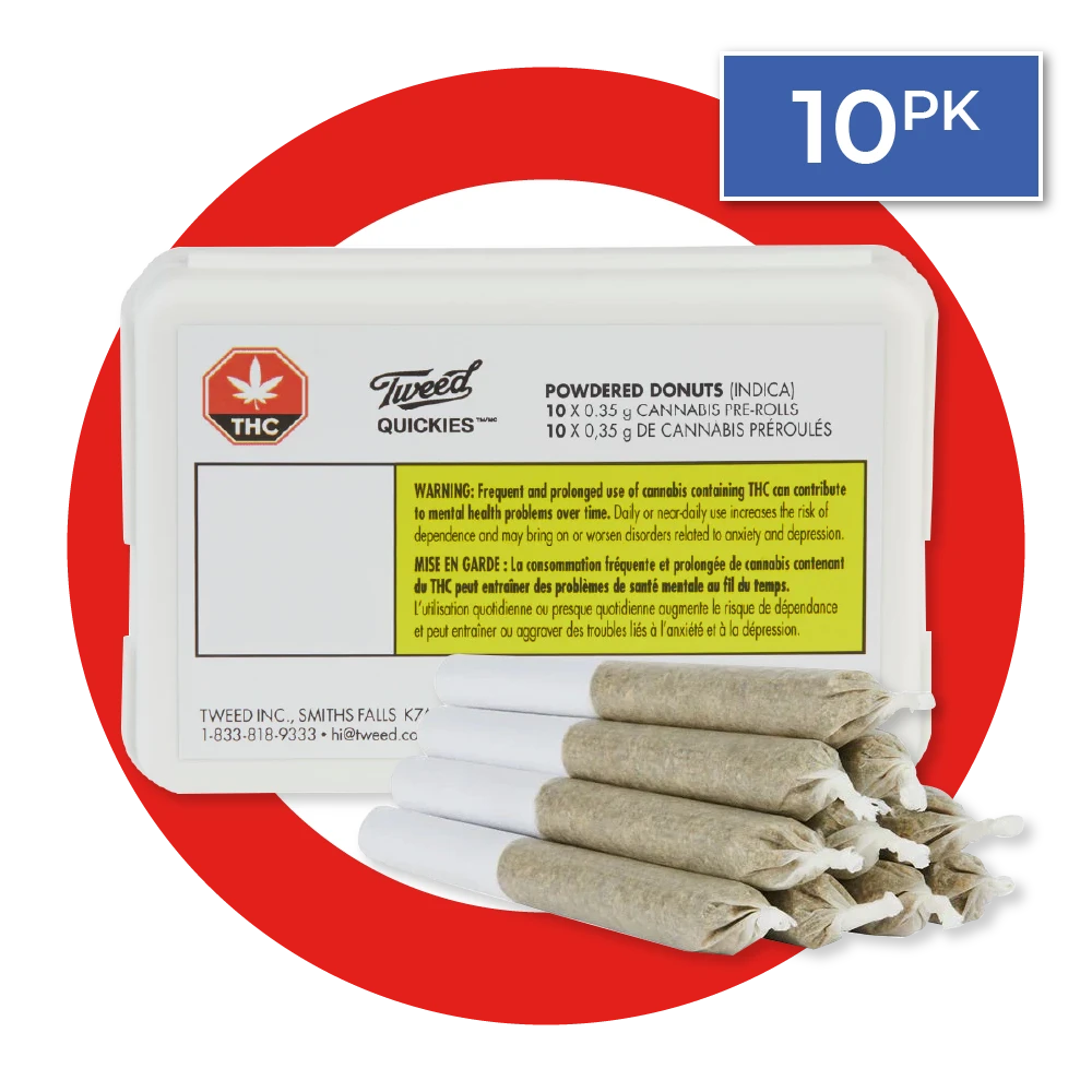 Tweed Powdered Donuts PR 10 X 0.35 G Pre-Rolls 5 Tweed Powdered Donuts PR 10 X 0.35 G Pre-Rolls
