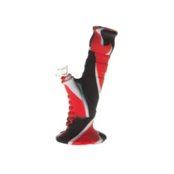 Canna Cabana 10" 2-Piece Silicone Sherlock Herb Pipe - Red/Black/White Bong Accessories