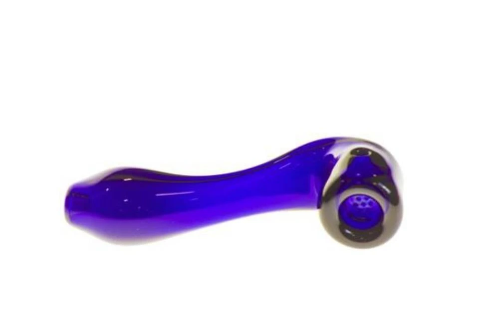 Canna Cabana 4" Glass Sherlock Pipe - Blue 3 Canna Cabana 4" Glass Sherlock Pipe - Blue