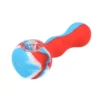 Canna Cabana 4" Silicone Pipe W/ Glass Bowl & Secret Storage - Blue/Red Bubbler