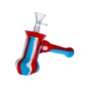 Accessories Canna Cabana 7" Silicone Hammer Pipe W/ Glass Bowl & Secret Storage - Red/Blue