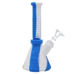 Canna Cabana 8" Silicone Straight Beaker - Blue & White Accessories