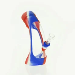 Canna Cabana 8.5" Silicone Horn Water Pipe - Red/White/Blue Bong Accessories