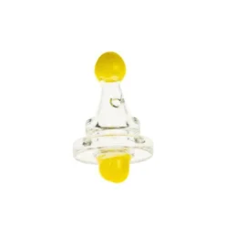 Canna Cabana Glass Directional Carb Cap - Clear W/ Yellow