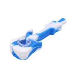 Accessories Canna Cabana Silicone Guitar Pipe (White/Blue) Spoon Pipe (4")