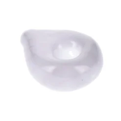 Canna Cabana Teardrop Pipe W/ Pink Stripe - White Hand Pipe (3")