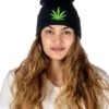 DankStop Cannabis Leaf Knitted Beanie New Arrivals