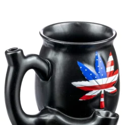 Roast & Toast Cannabis Leaf Pipe Mug