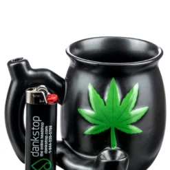 Roast & Toast Cannabis Leaf Pipe Mug