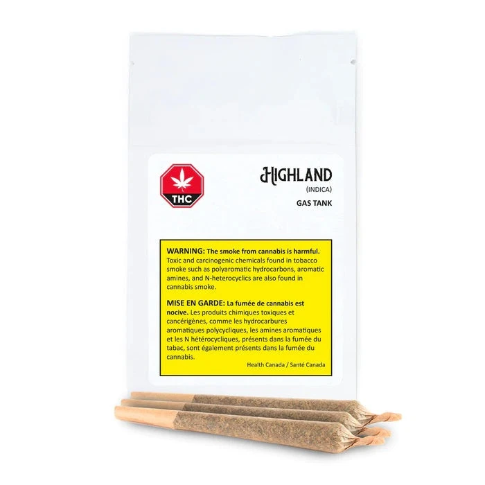 Highland Grow Gas Tank PR 3 X 0.5 G Pre-Rolls 4 Highland Grow Gas Tank PR 3 X 0.5 G Pre-Rolls