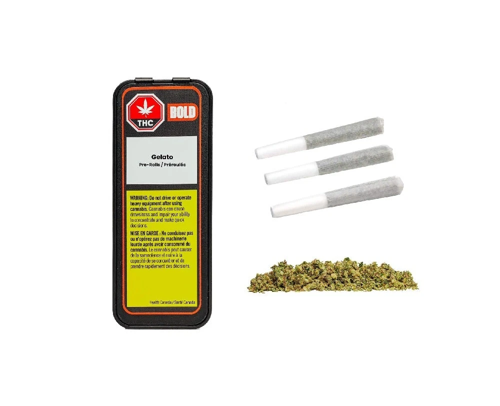 BOLD Gelato PR 3 X 0.5 G Pre-Rolls 3 BOLD Gelato PR 3 X 0.5 G Pre-Rolls