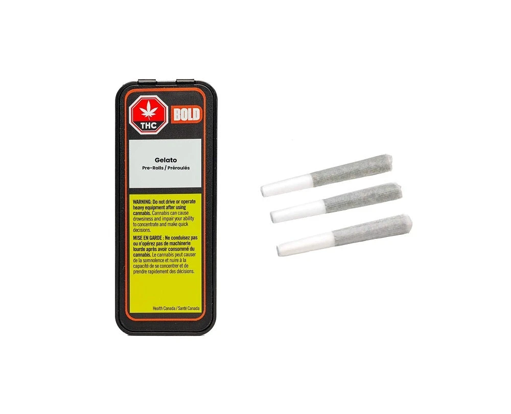 BOLD Gelato PR 3 X 0.5 G Pre-Rolls 4 BOLD Gelato PR 3 X 0.5 G Pre-Rolls