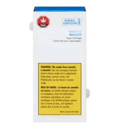 General Admission Berry G #33 Cartridge (950mg) Indica Strains
