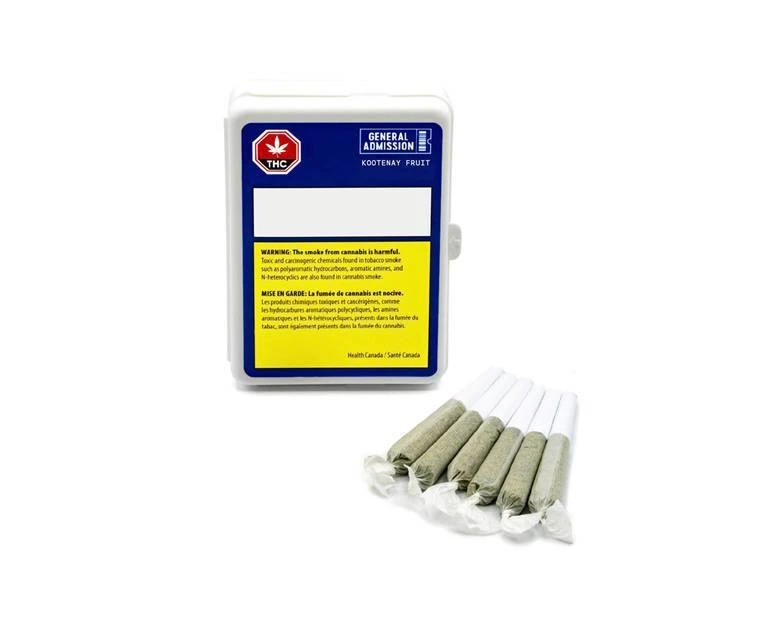 General Admission Pre-Rolls Kootenay Fruit PR 6 X 0.5 G 3 General Admission Pre-Rolls Kootenay Fruit PR 6 X 0.5 G