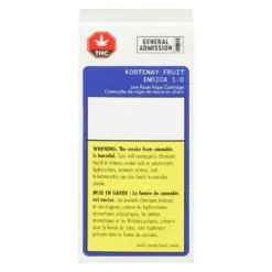 General Admission Kootenay Fruit Live Resin Cartridge