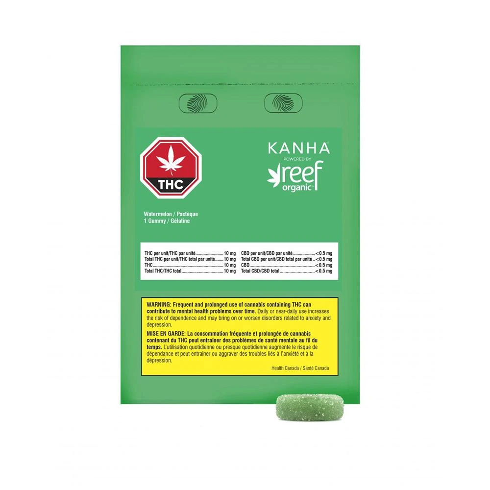 Sativa Strains Kanha X Reef Organic Watermelon Soft Chew Gummies (1pk) 3 Sativa Strains Kanha X Reef Organic Watermelon Soft Chew Gummies (1pk)