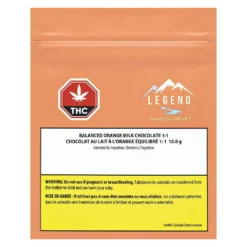Legend Cannabis Hybrid Strains Balanced 1:1 Orange Flavoured Milk Chocolate 1 X 10 G