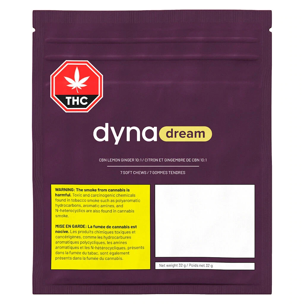 DynaDream Lemon Ginger CBN Soft Chew 7 X 4.6 G 4 DynaDream Lemon Ginger CBN Soft Chew 7 X 4.6 G