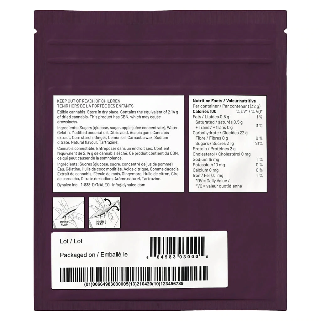 DynaDream Lemon Ginger CBN Soft Chew 7 X 4.6 G 5 DynaDream Lemon Ginger CBN Soft Chew 7 X 4.6 G