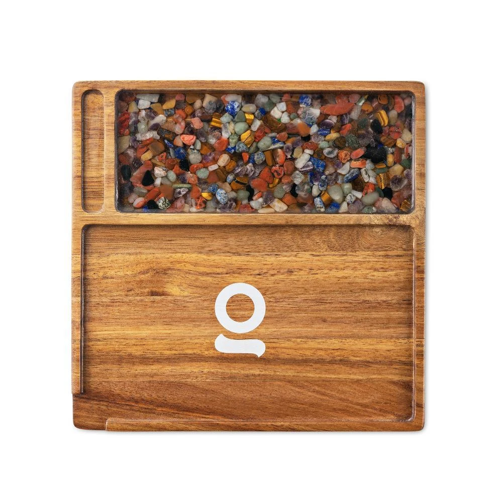 Ongrok Natural Acacia Wood Tray - Stone 3 Ongrok Natural Acacia Wood Tray - Stone