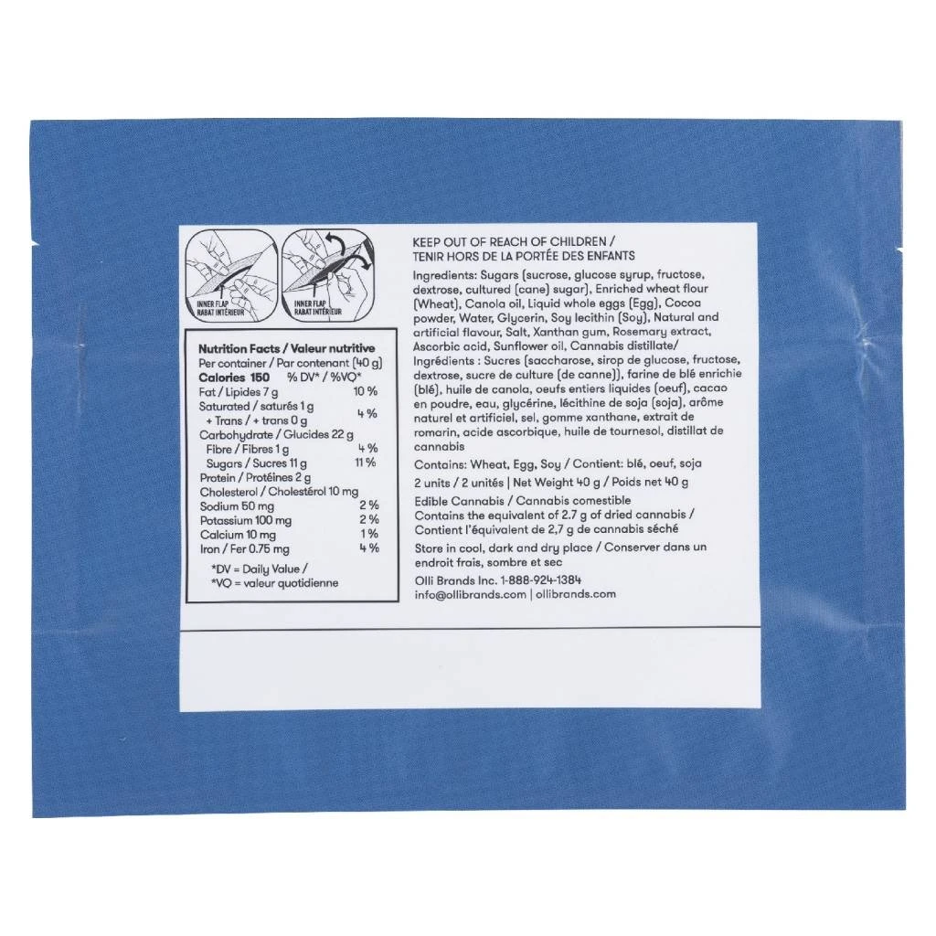 Olli Chocolate Brownie (5mg CBD/10mg THC) Brownies (2pk) Hybrid Strains 6 Olli Chocolate Brownie (5mg CBD/10mg THC) Brownies (2pk) Hybrid Strains