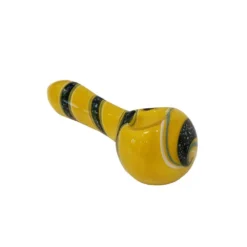 Canna Cabana Ringlet Pipe - Yellow Glass Pipe Accessories