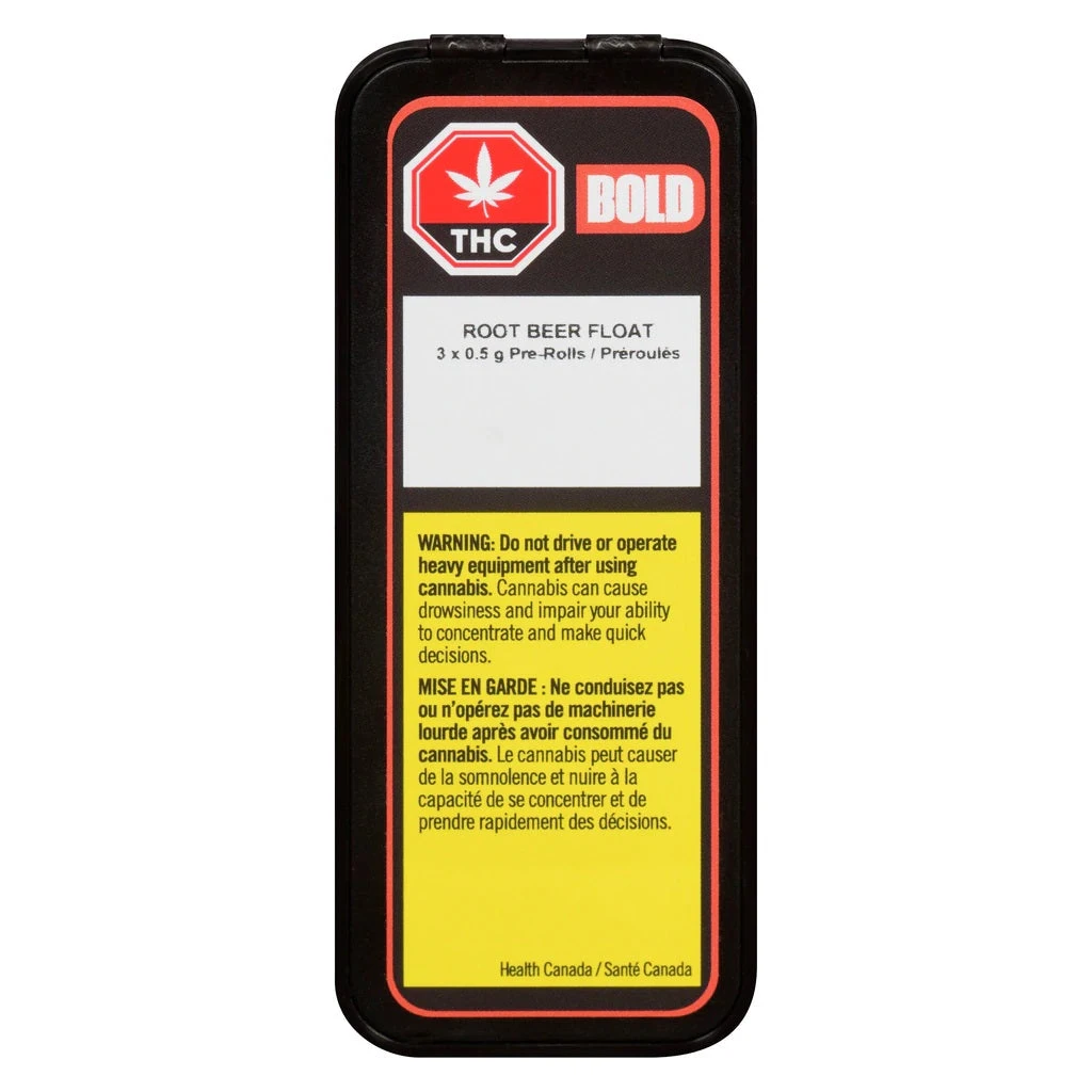 BOLD Root Beer Float PR 3 X 0.5 G Pre-Rolls 3 BOLD Root Beer Float PR 3 X 0.5 G Pre-Rolls