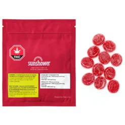 Sunshower Sour Cherry THC Soft Chews Hybrid Strains 5 Sunshower Sour Cherry THC Soft Chews Hybrid Strains