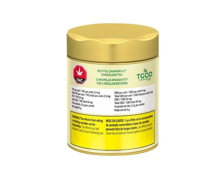 Hybrid Strains The Green Organic Dutchman Restful Chamomile Tea (20mg CBD/10mg THC) Tea Bags (4pk) 5 Hybrid Strains The Green Organic Dutchman Restful Chamomile Tea (20mg CBD/10mg THC) Tea Bags (4pk)