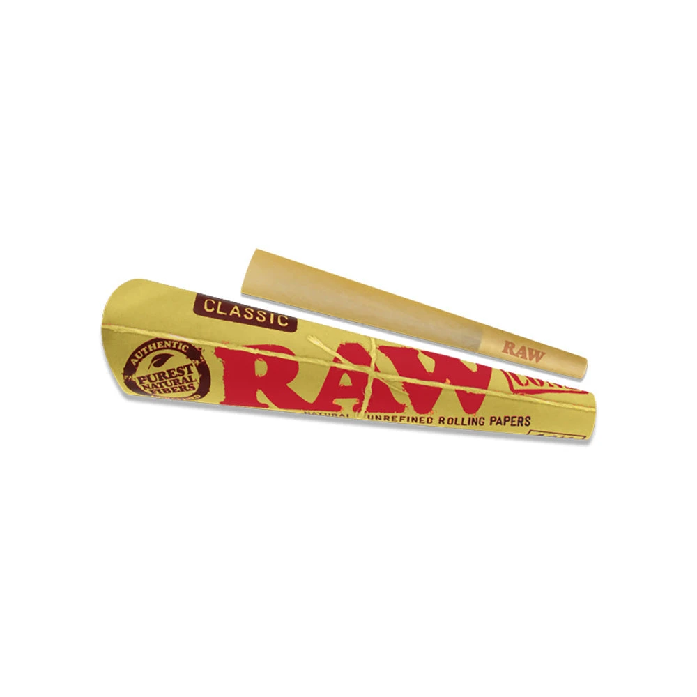 RAW Papers & Wraps Unrefined Pre-Rolled Cone - 1 1/4 3 RAW Papers & Wraps Unrefined Pre-Rolled Cone - 1 1/4