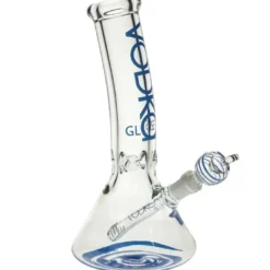 Vodka Glass 12" Bent Neck Water Pipe W/ Downstem & Bowl [9mm] - Blue Bong