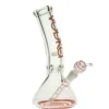 Vodka Glass 12" Bent Neck Water Pipe W/ Downstem & Bowl [9mm] - Pink Bong