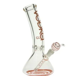 Vodka Glass 12" Bent Neck Water Pipe W/ Downstem & Bowl [9mm] - Pink Bong