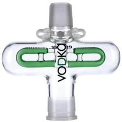 Vodka Glass Middle Cross Inline Perc - Green Percolator