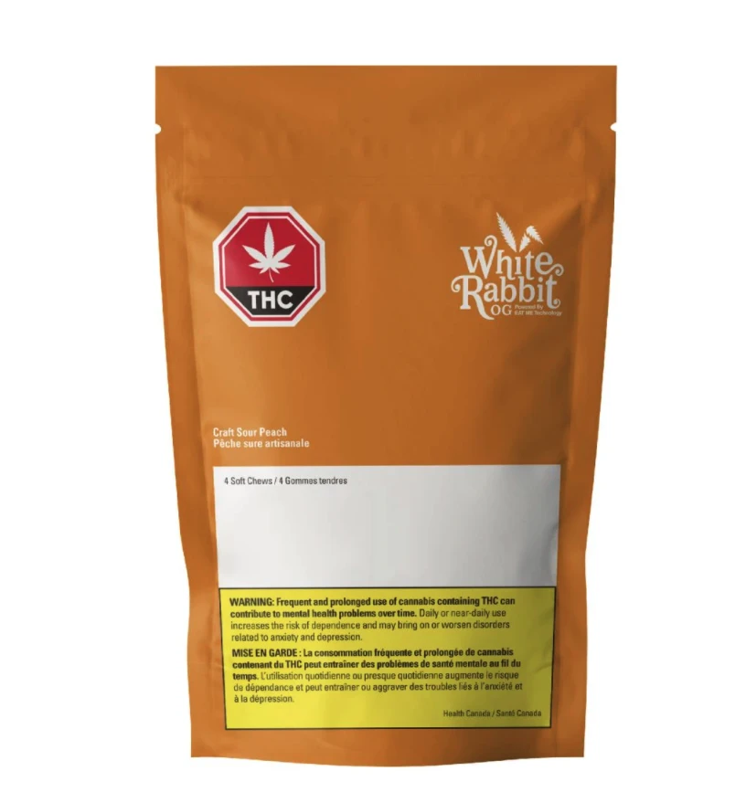 White Rabbit OG Craft Sour Peach Gummies Edibles & Drinks 4 White Rabbit OG Craft Sour Peach Gummies Edibles & Drinks